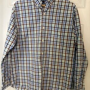 Arrow Blue and Brown Casual Button Down Shirt